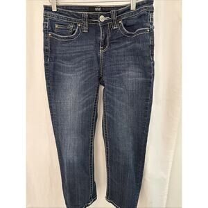 A.N.A A New Approach Capri Jeans Womens Size 4 Thick Stitch Medium Wash Nice